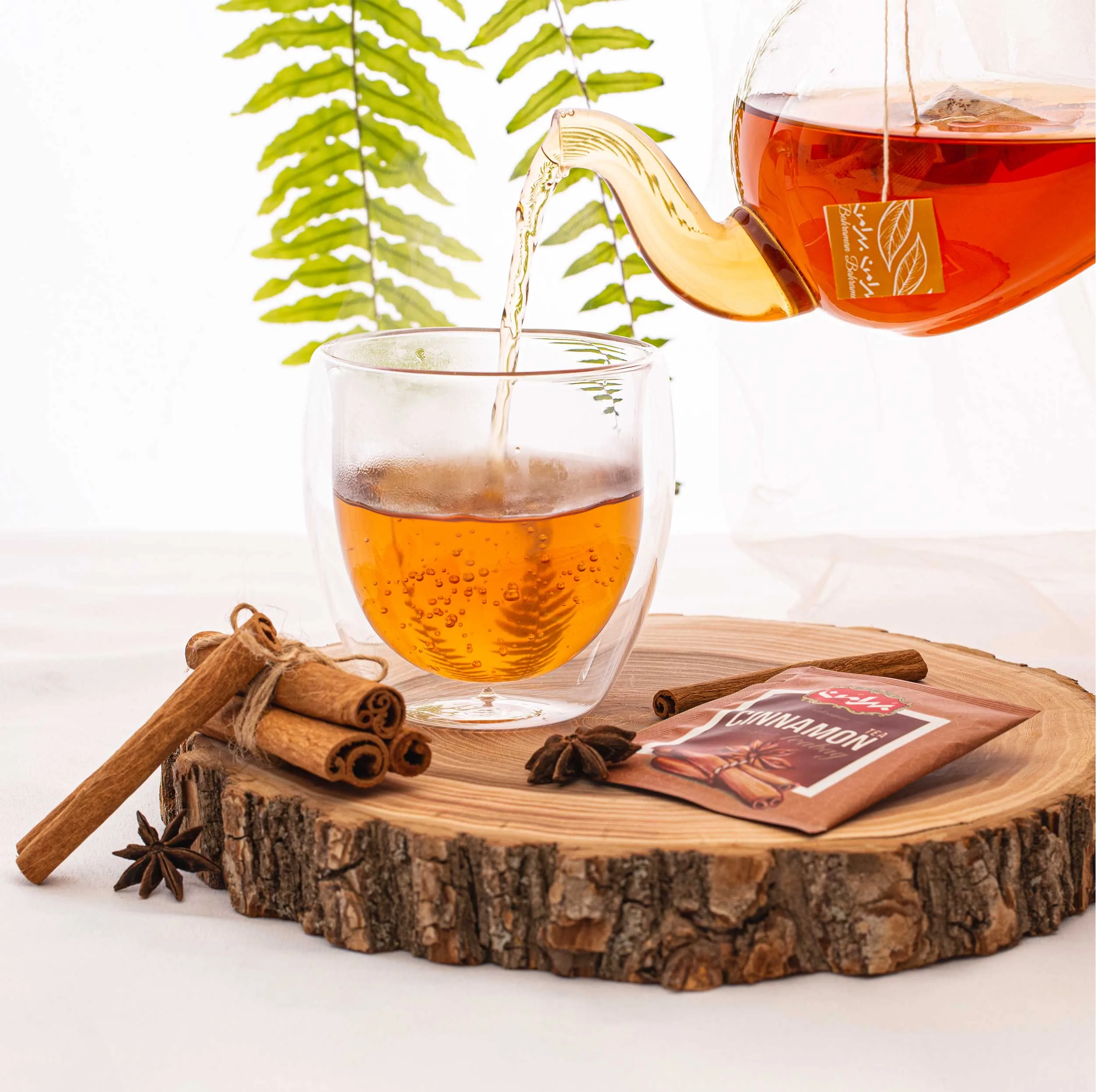 چای کیسه ای سیاه دارچین بهرامن بسته 100 عددی