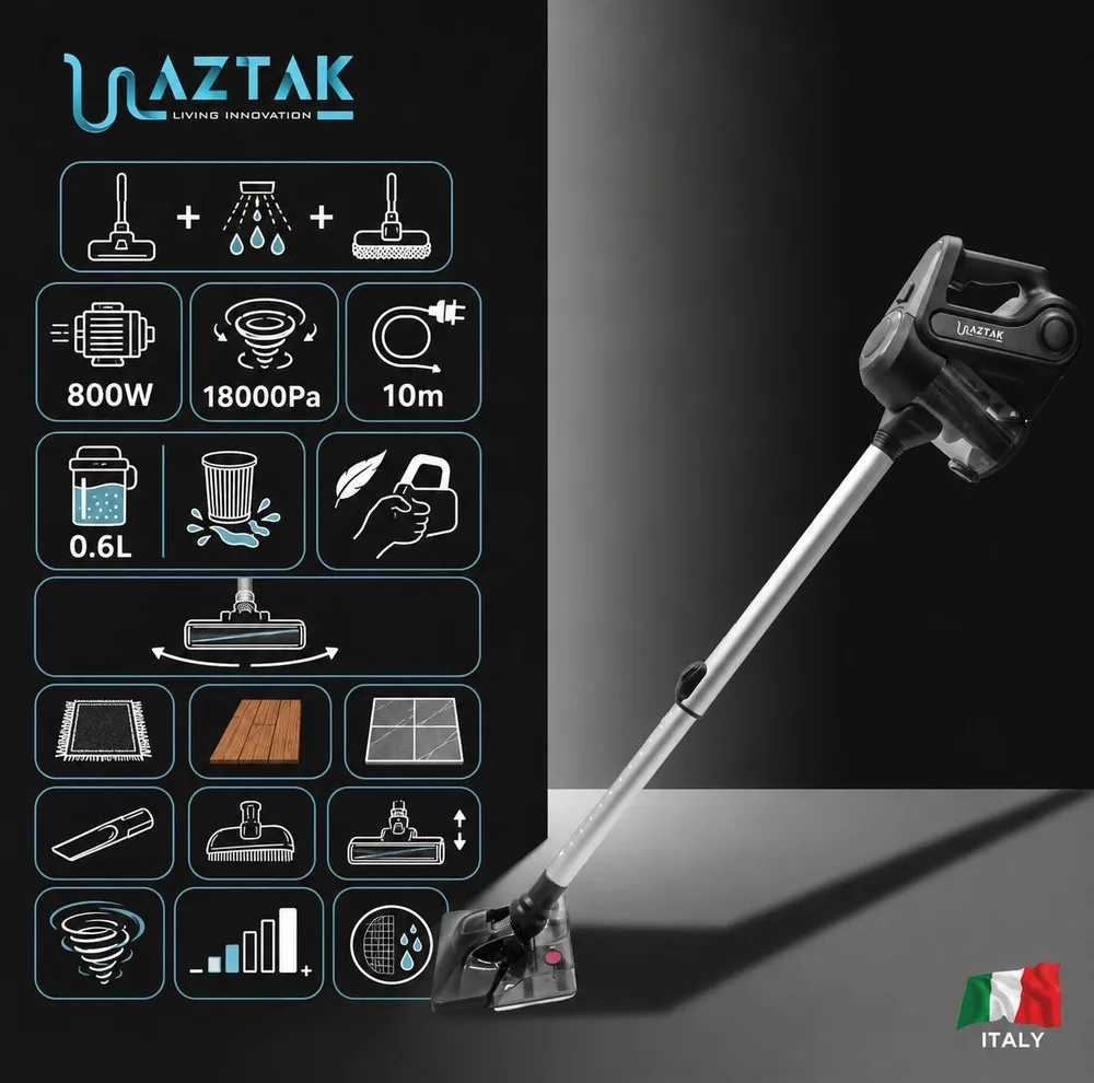 جاروبرقی مخزندار 800 وات آزتک مدل AZ-8113