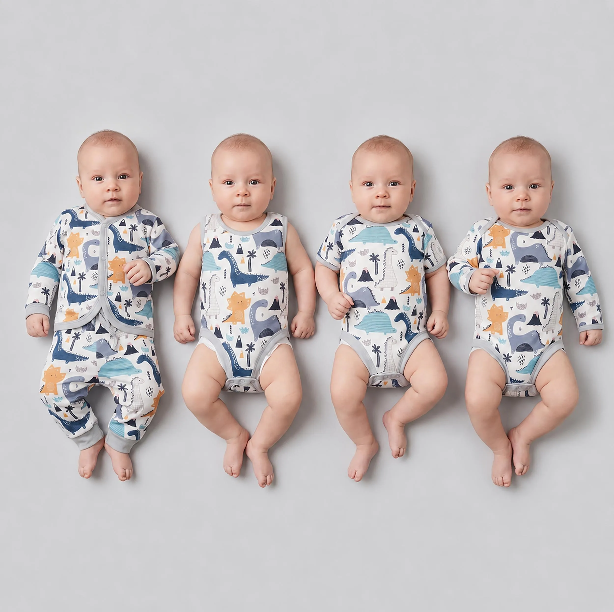 ست 5 تکه لباس راحتی نوزادی مدل New born کد Dino65