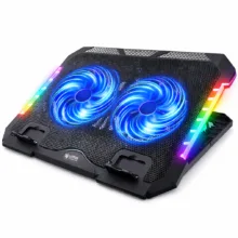 پایه خنک‌کننده لپ‌تاپ گیمینگ لوتوس مدل GF219-RGB دارای دو عدد فن مناسب برای لپ تاپ‌های 13 تا 16 اینچی