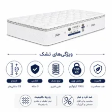 تشک طبی فنری فیدل مدل آسایش یک نفره سایز 90×200 سانتیمتر