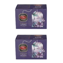 چای سیاه کیسه‌ای زعفرانی سحرخیز 2 بسته 20 عددی