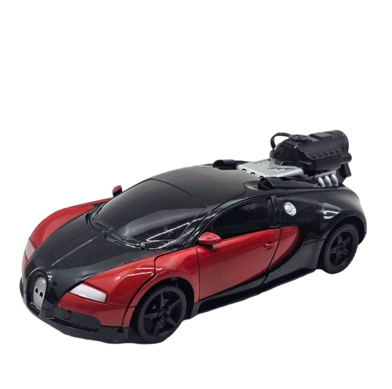 ماشین بازی کنترلی ناب سل مدل بوگاتی شارژی تبدیل شونده دودزا چراغدار Bugatti rechargeable remote control game machine with smoke and lights