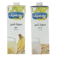 شیرسویا ساده و موز غیر لبنی مانداسوی - 1000 میلی لیتر بسته 2 عددی