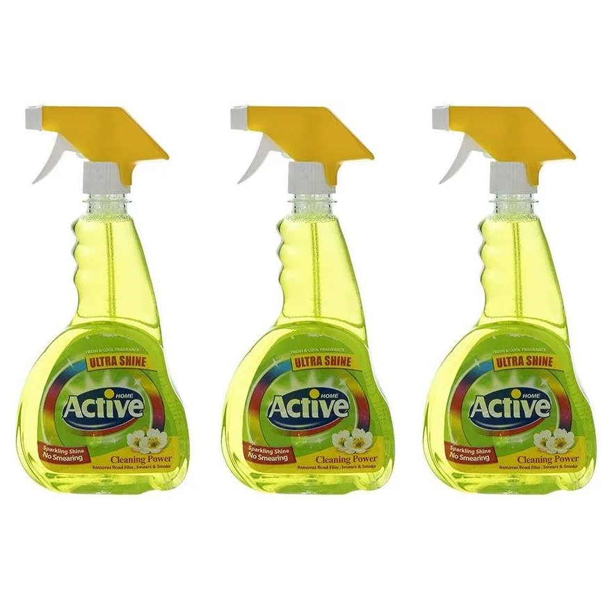 اسپری شیشه پاک کن اکتیو مدل گل حجم 500 میلی لیتر بسته 3 عددی