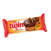 کیک دوقلو وانیلی با روکش شکلات مهیار - 70 گرم بسته 24 عددی