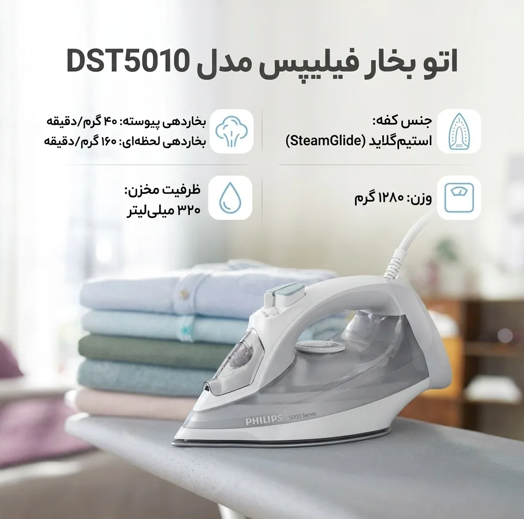 اتو بخار فیلیپس مدل DST5010