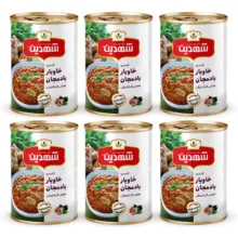 کنسرو خوراک بادمجان شهدین - 370 گرم بسته 6 عددی