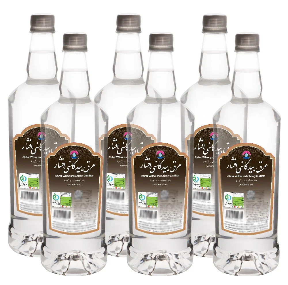عرق بید کاسنی افشار - 1 لیتر بسته 6 عددی
