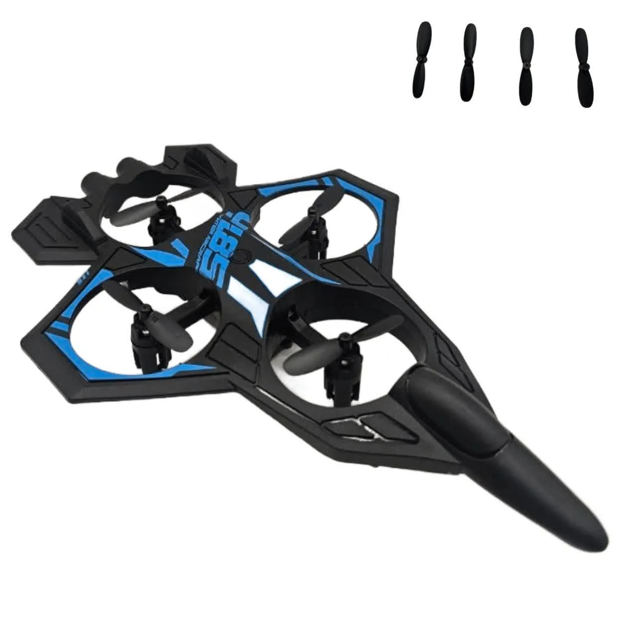 هواپیما بازی ناب سل مدل جت جنگنده کنترلی عمود پرواز شارژی چراغدار کد Airplane Toy Jet Fighter Model, Vertical Flight, Rechargeable, Control, with Lights 2.4GHZ