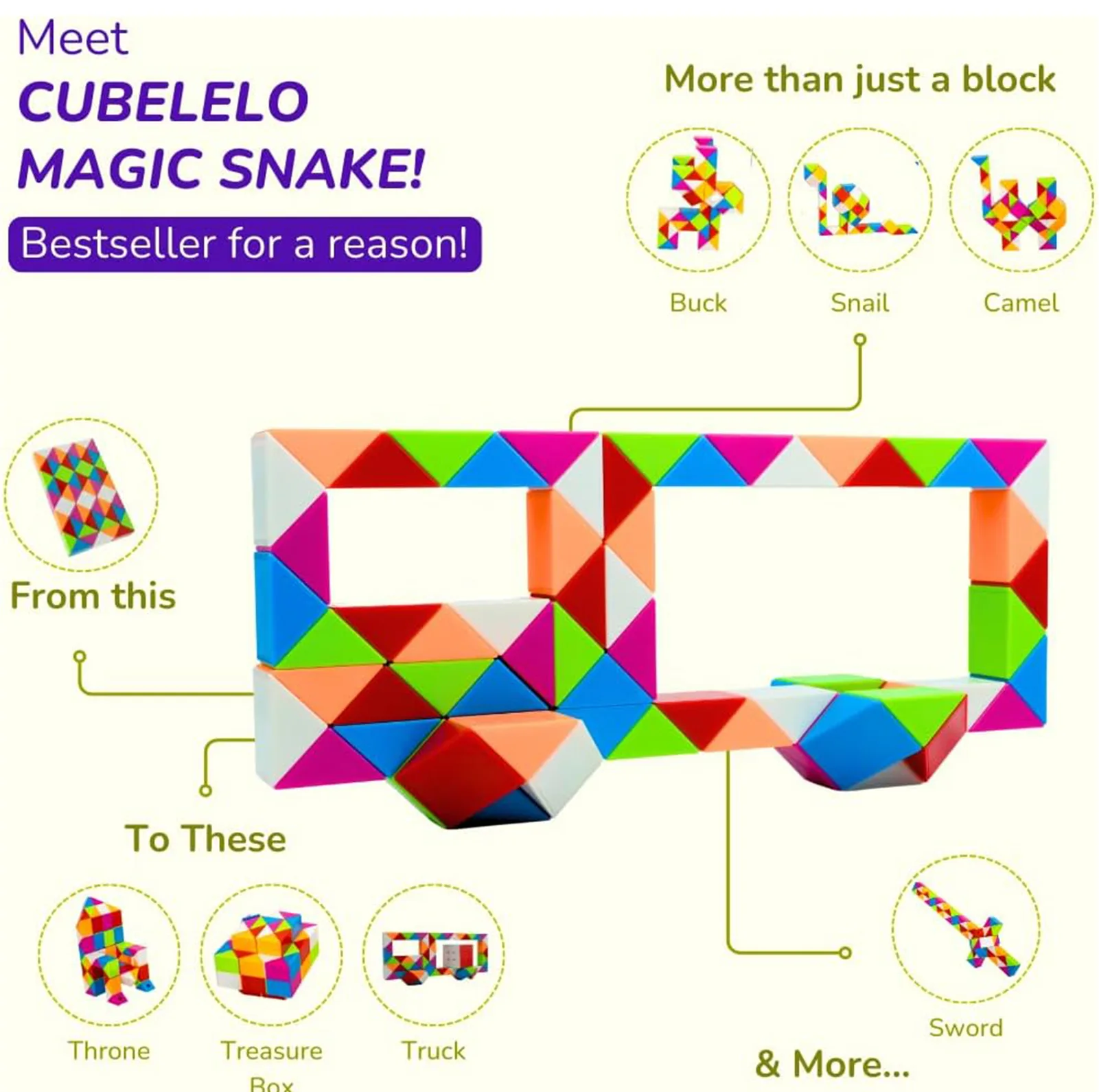 مکعب روبیک چی ای مدل QY Magic Snake