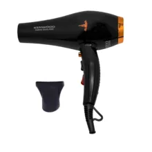 سشوار حرفه‌ای کنوود مدل KW-5872 با توان 9000 وات، تنظیم دما و سرعت دو حالته، باد سرد، فناوری یون، وزن 610 گرم، همراه با متمرکزکننده باریک و سری صاف‌کننده