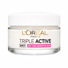 کرم ضد چروک روز لورآل مدل Triple Active Dry Sensitive مناسب برای پوست خشک حجم 50 میلی لیتر