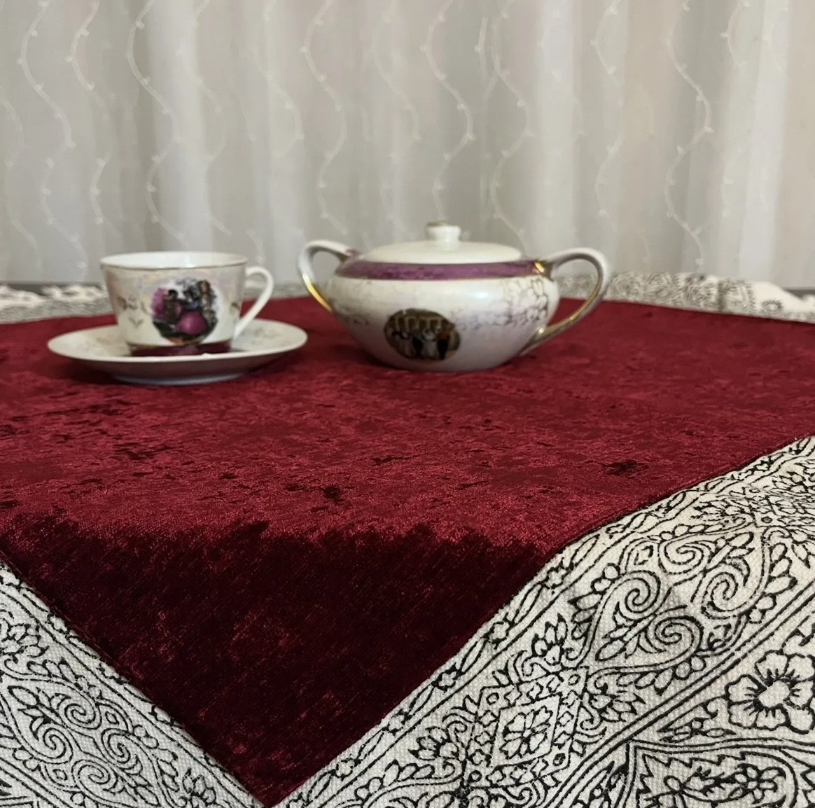 رومیزی قلمکار مدل مخمل اصفهان