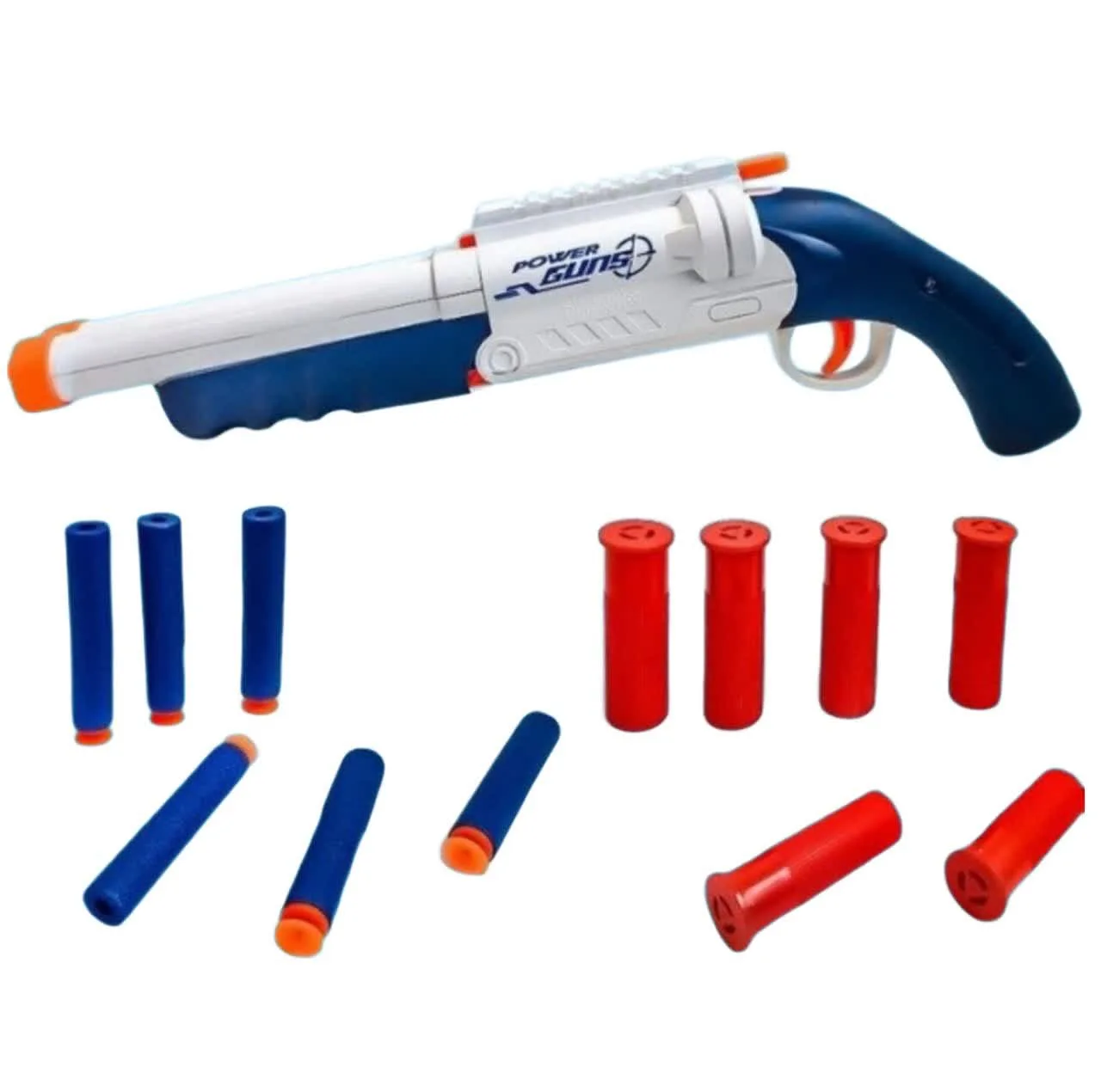 ست تفنگ بازی ناب سل مدل شاتگان دوربین دار پوکه پران تیر ابری کمرشکن کد SUPER GUN SOFT BULLET BT2026C مناسب برای نوجوانان سایز 42*15 سانتی متر