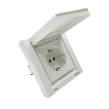 پریز برق ارت دار ایران الکتریک مدل بارانی IP44 بسته 3 عددی