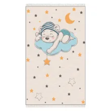 فرش پارچه‌ای مدل کودک طرح خرسی کد 1043-1