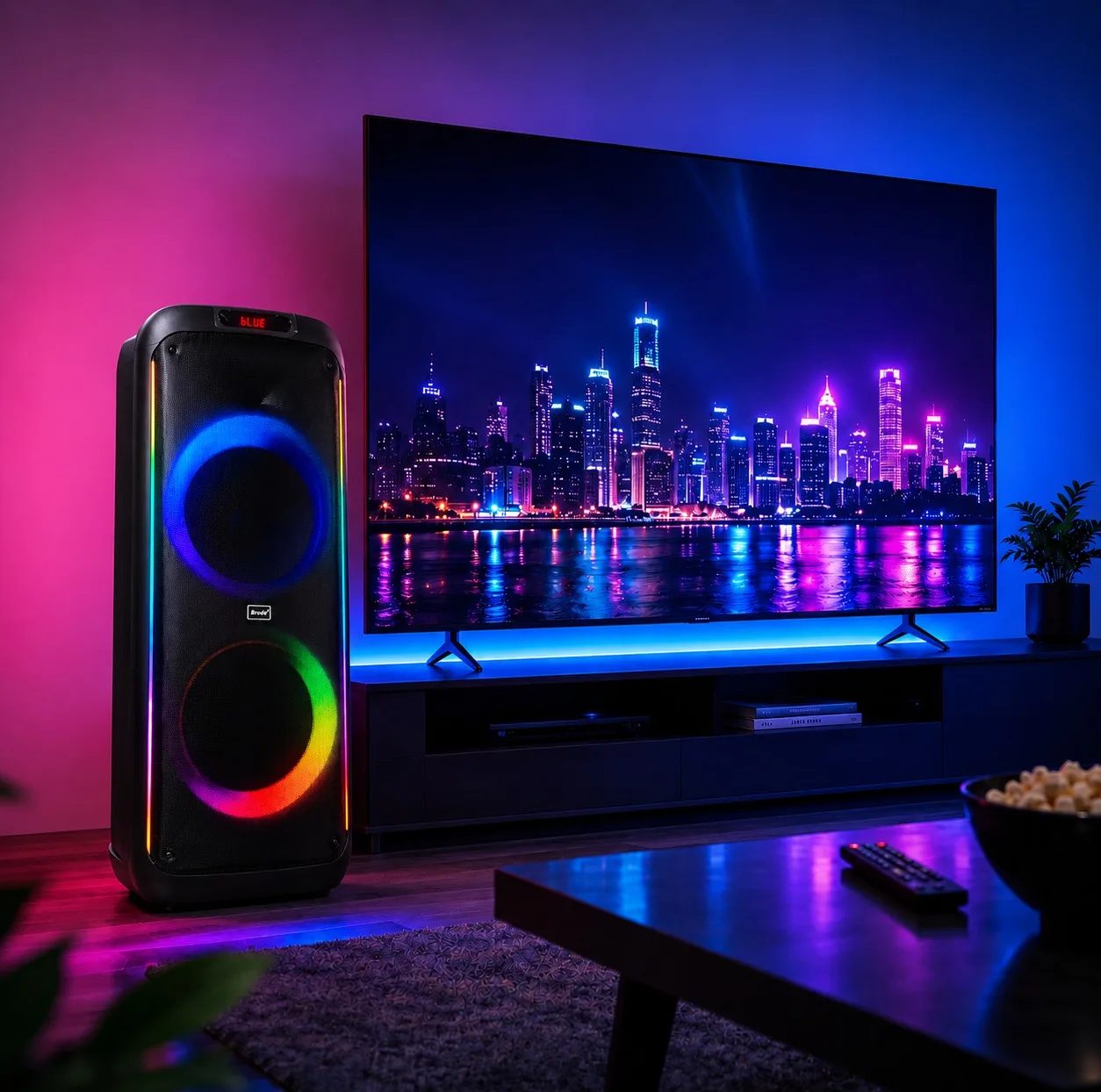 اسپیکر بلوتوثی قابل حمل برودو مدل Karaoke Box dual 12inch