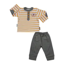 ست تی شرت آستین بلند و شلوار راحتی  نوزادی آدمک کد 110063
