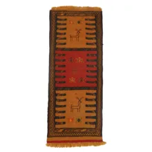 گلیم دستبافت یک متری مدل سفره کردی کد 4021112