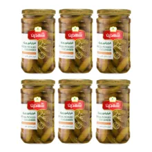 خیارشور ویژه سرکه‌ای شهدین - 660 گرم بسته 6 عددی