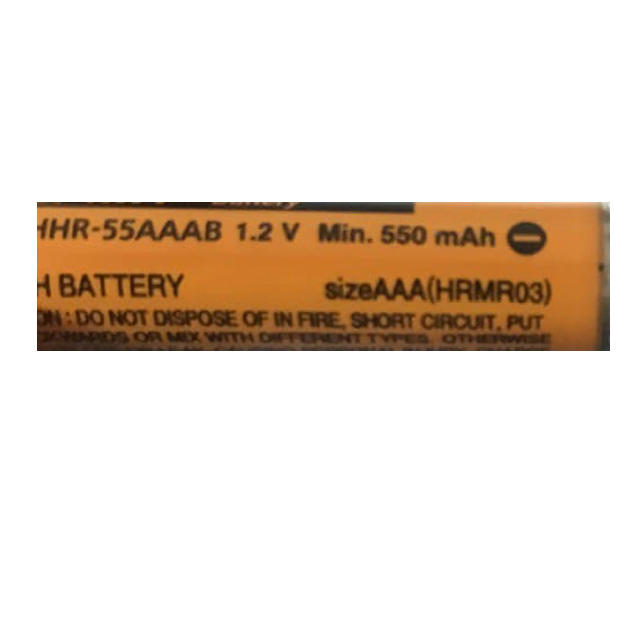 باتری نیم قلمی قابل شارژ تلفن بی سیم پاناسونیک مدل Ni-MH/HHR-55AAAB HRMR03 بسته دو عددی