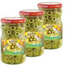 زیتون شور سبز ویژه بدون هسته صالحی – 650 گرم مجموعه 3 عددی