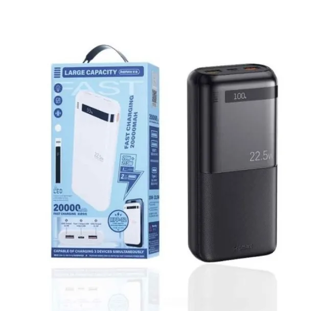 پاوربانک 22.5 وات ریمکس مدل RPP-72 ظرفیت 20000 میلی آمپرساعت