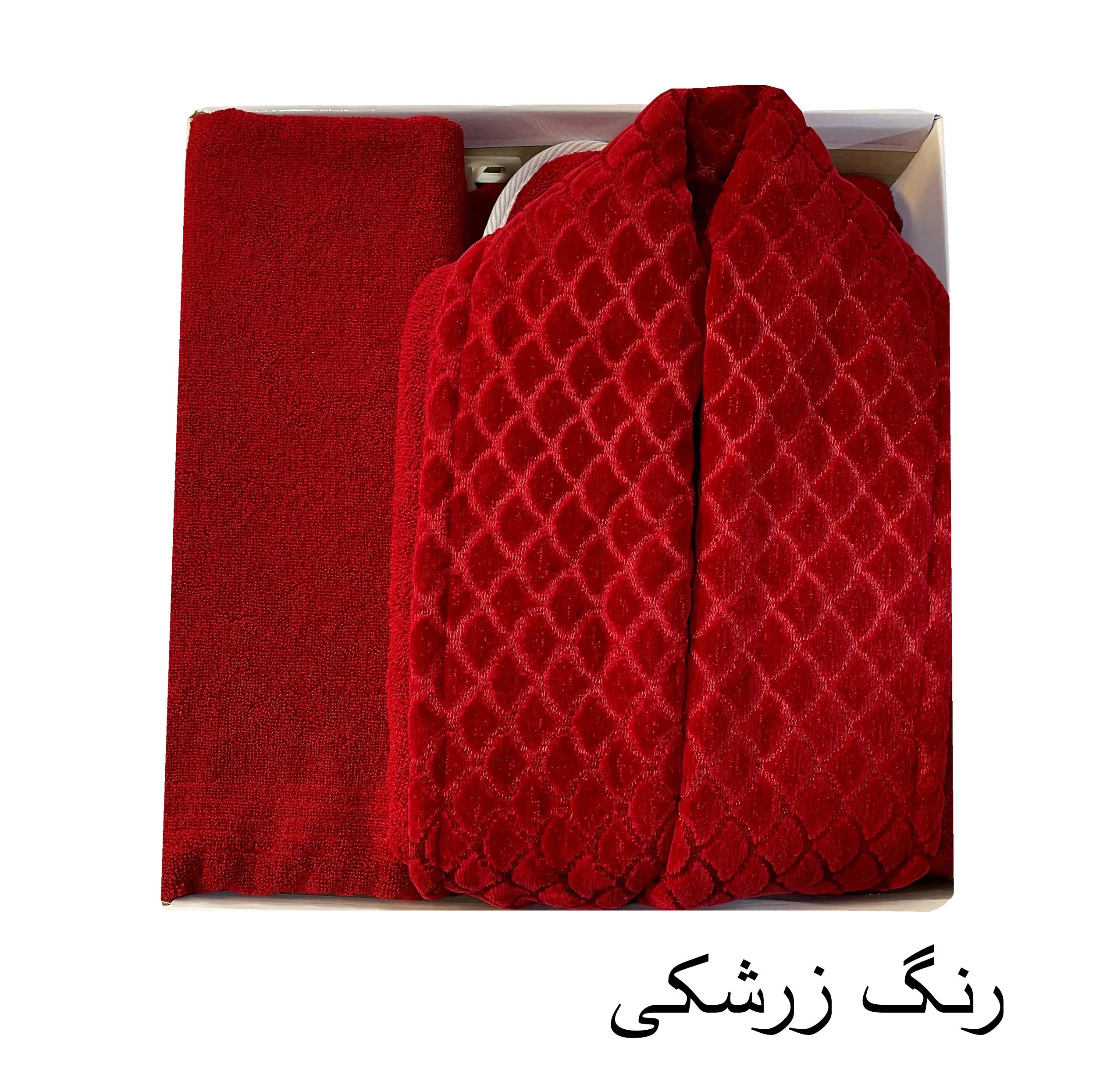 سرویس  حوله پالتویی ۳ تکه هنرمند مدل پولکی سایز ۱۲۵