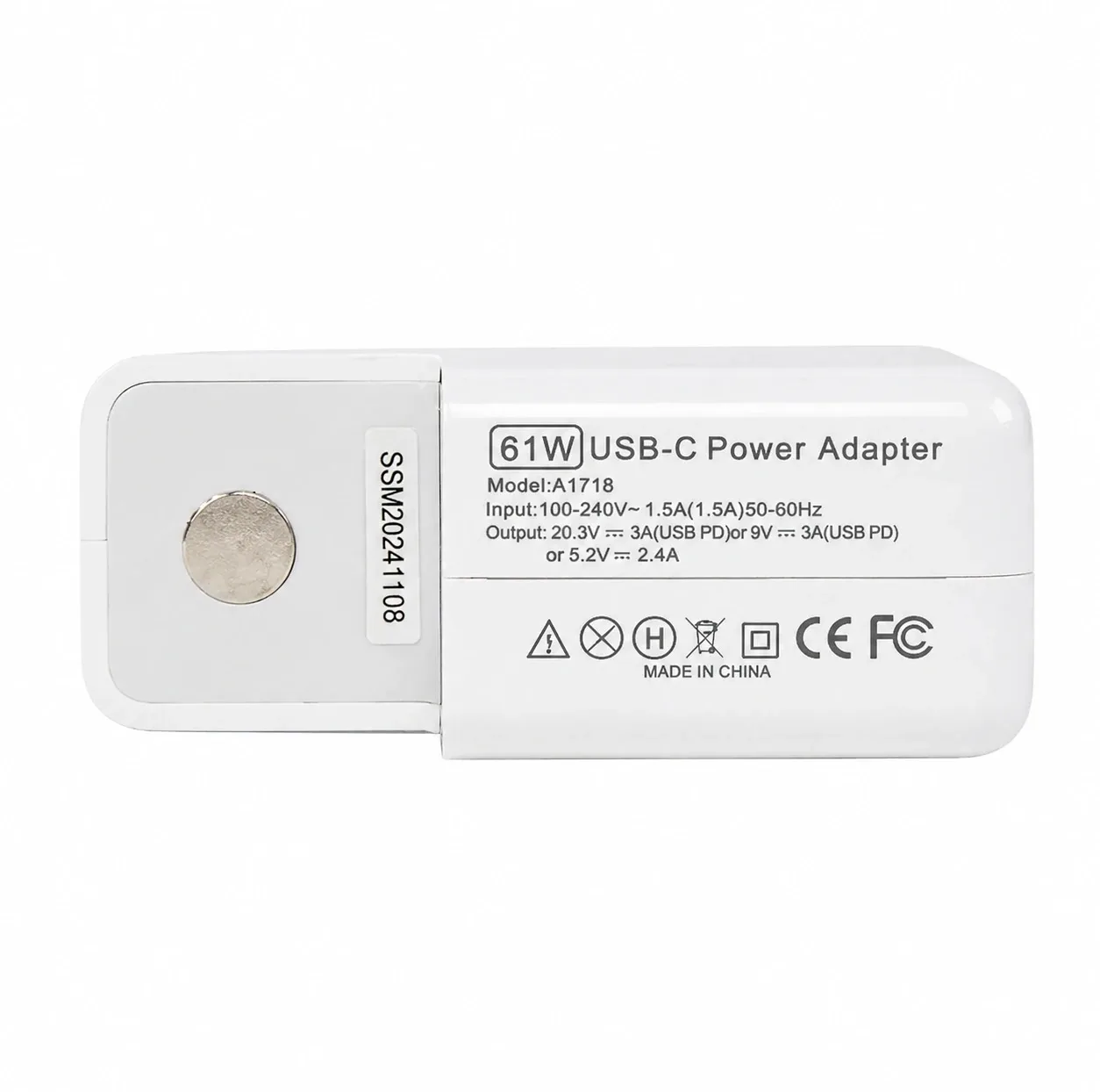 شارژر لپ‌تاپ 16.5 3.65 آمپر مدل ADP-61W Macbook USB-C