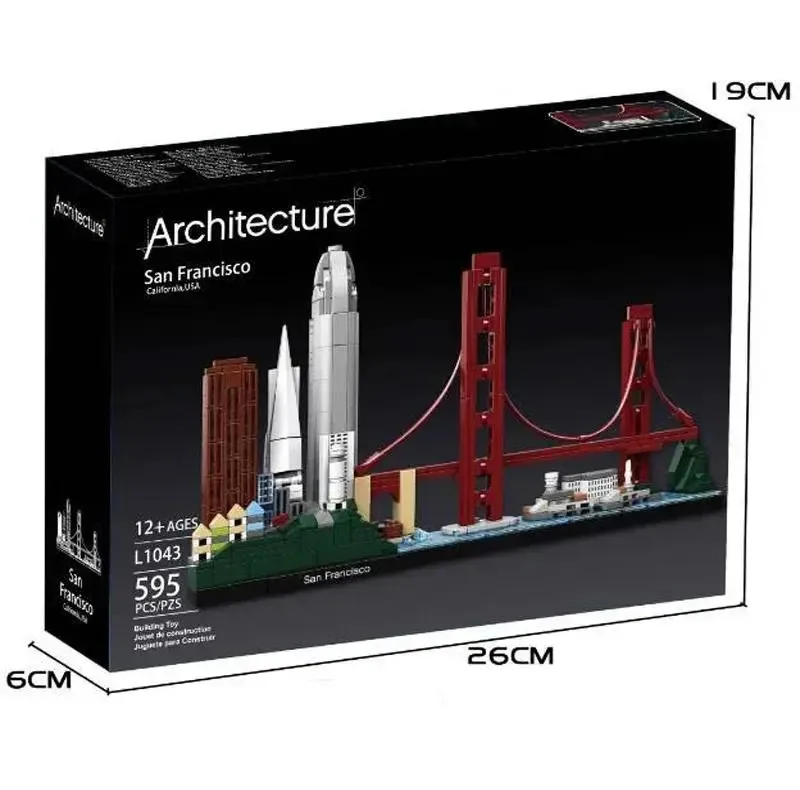 ساختنی 595 تکه ارشیتکت مدل معماری سانفرانسیسکو طرح Architecture کد 1043