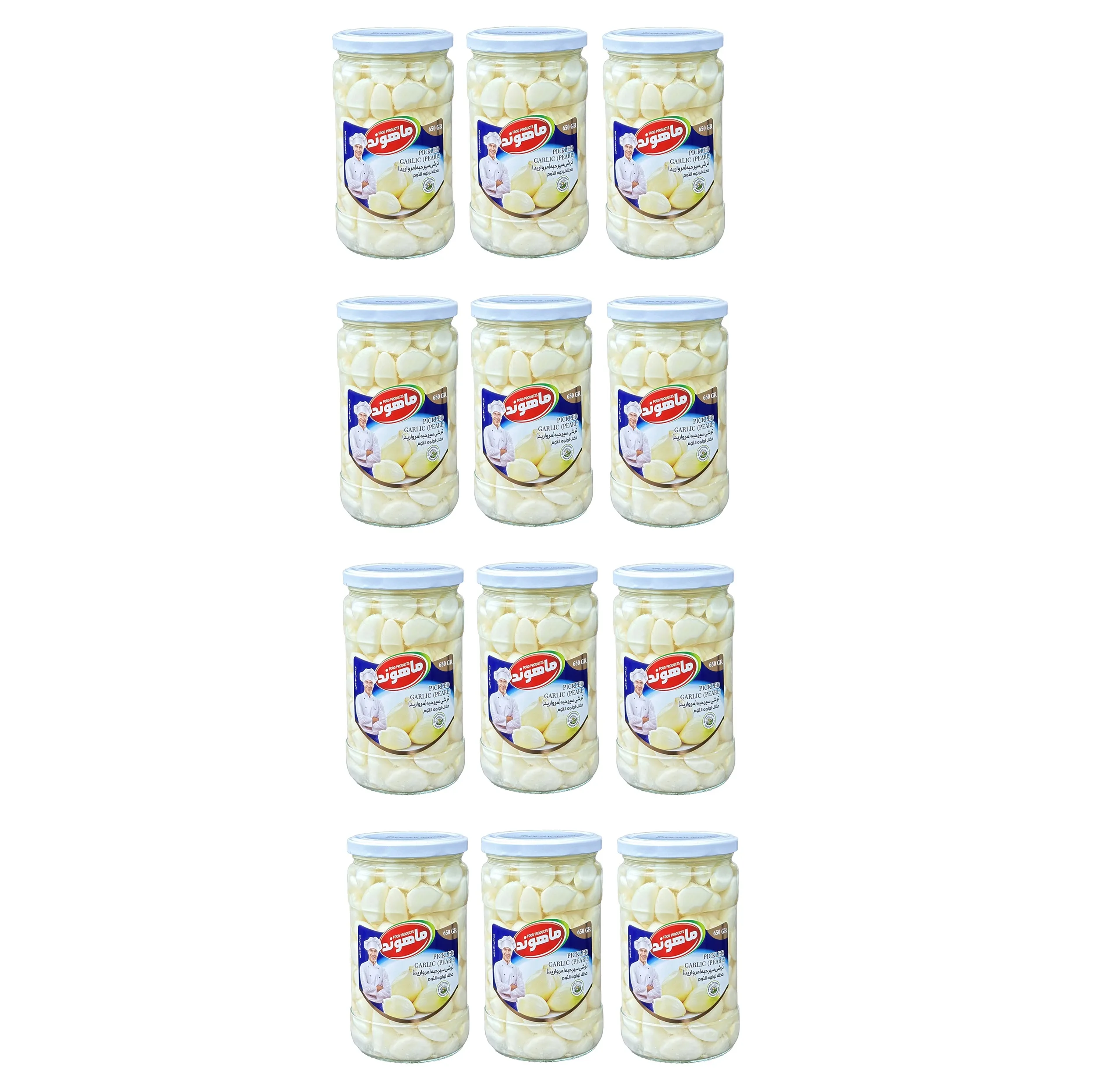 ترشی سیر صدفی ماهوند - 650 گرم مجموعه 12 عددی