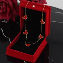گردنبند زنانه مدل پروانه کد AAB439