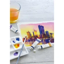 آبرنگ 12 رنگ فابر کاستل مدل creative studio به همراه پالت