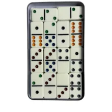 بازی فکری دومینو مدل جعبه فلز قطعه سنگی