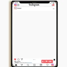 تخته وایت برد شیشه‌ ای عکسنگ طرح اینستاگرام مدل AXANG-INSTA سایز 80×60 سانتی متر