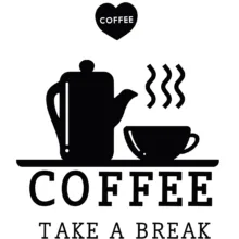 استیکر چوبی ژیوار طرح COFFEE