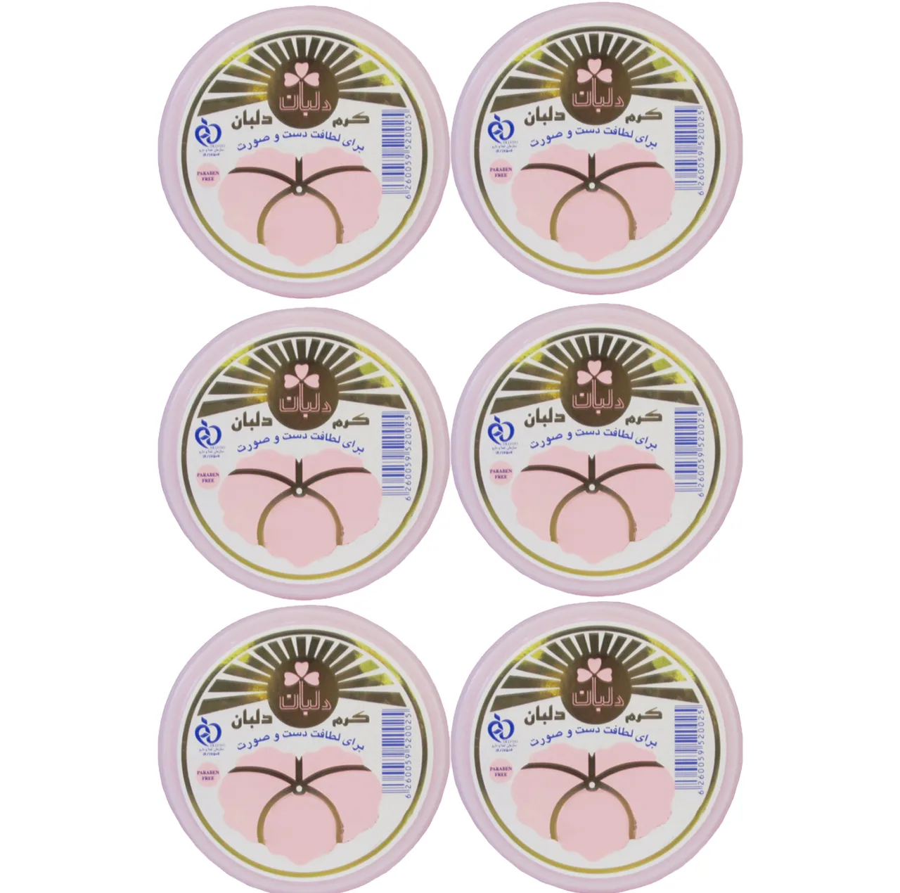 کرم مرطوب کننده دلبان مدل DB06 حجم 90 میلی لیتر مجموعه 6 عددی