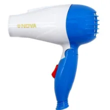 سشوار مسافرتی 1000 وات نووآ مدل NV-1290 کد 104000133، موتور AC، وزن 154 گرم، المنت فلز، با ویژگی پخش یکنواخت گرما