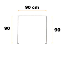 میله پرده حمام پیسو مدل U سایز 90x90 سانتی متر