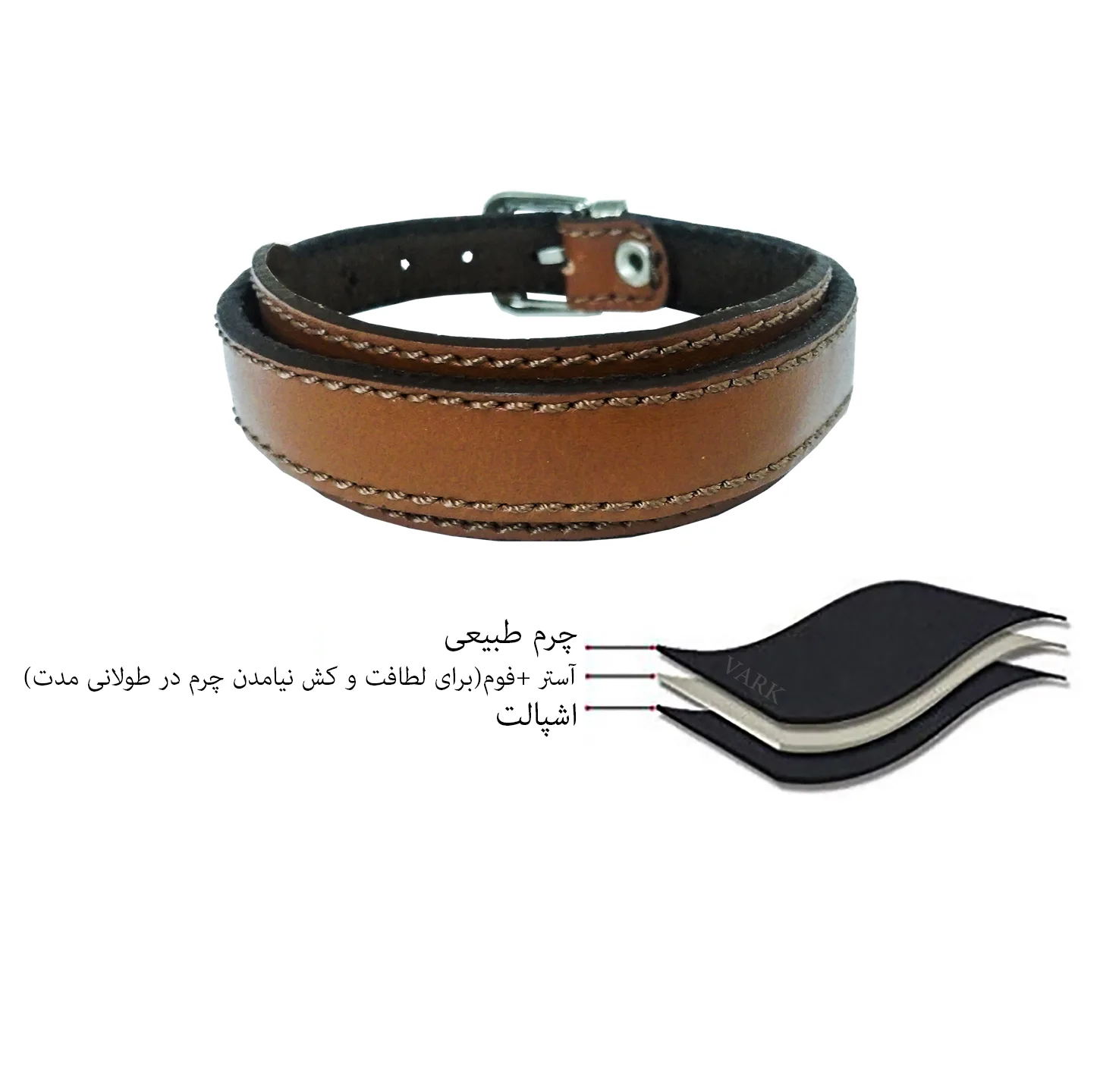 دستبند چرم وارک مدل رهام کد rb176