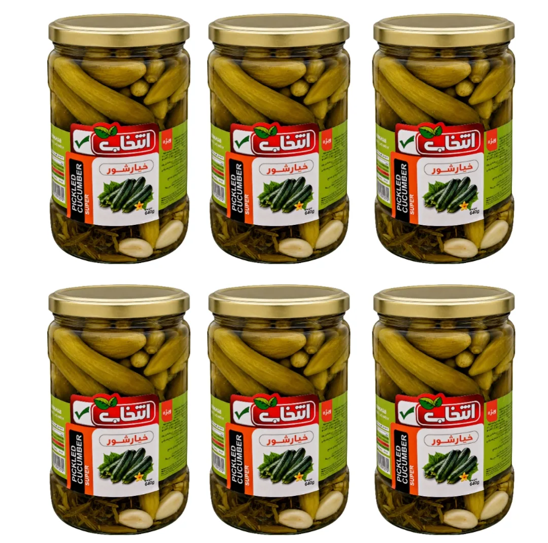 خیار شور ویژه انتخاب - 640 گرم بسته 6 عددی