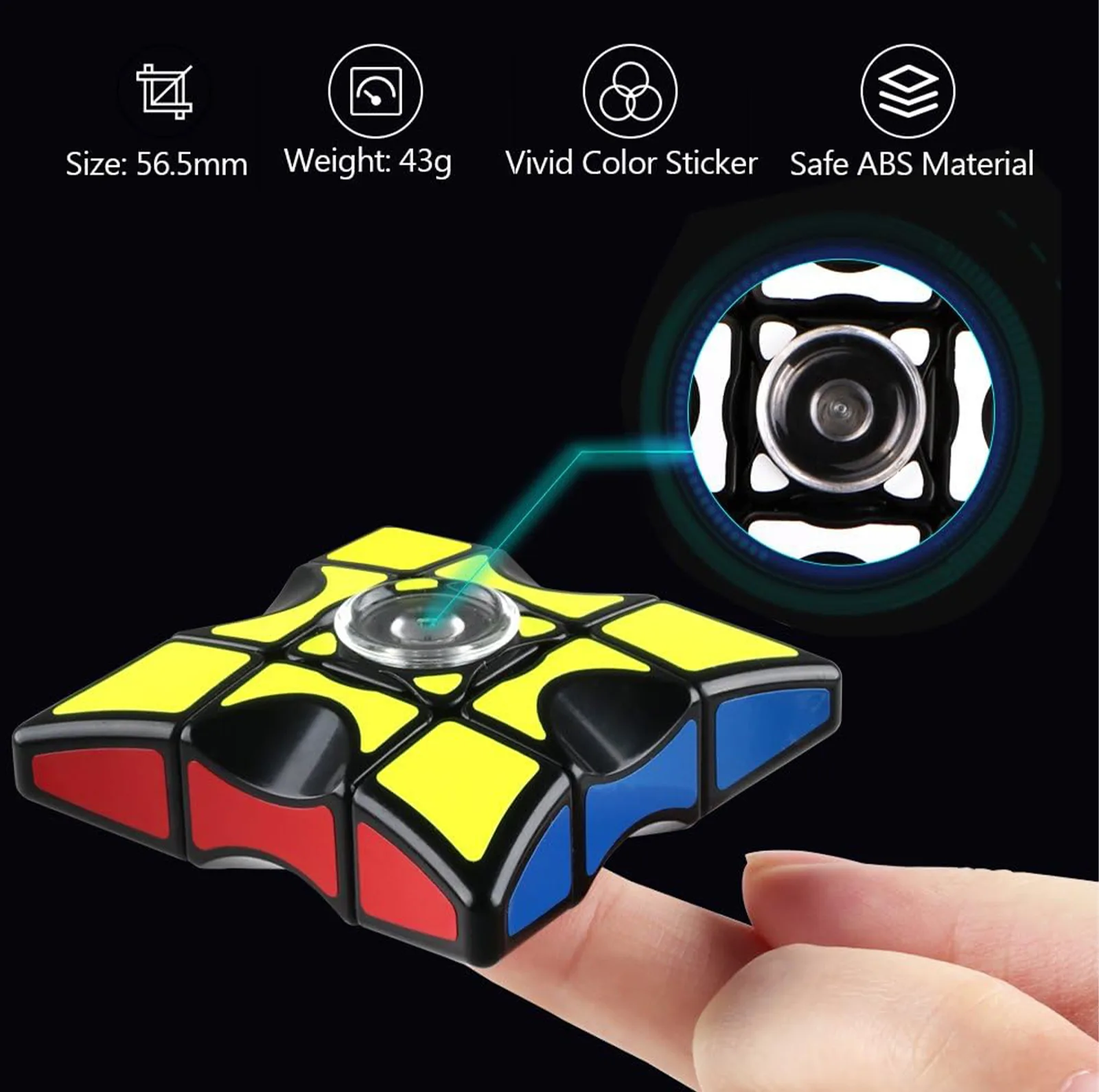 مکعب روبیک چی ای مدل اسپینری کای وای 3×3×1 QY Fidget Spinner rings