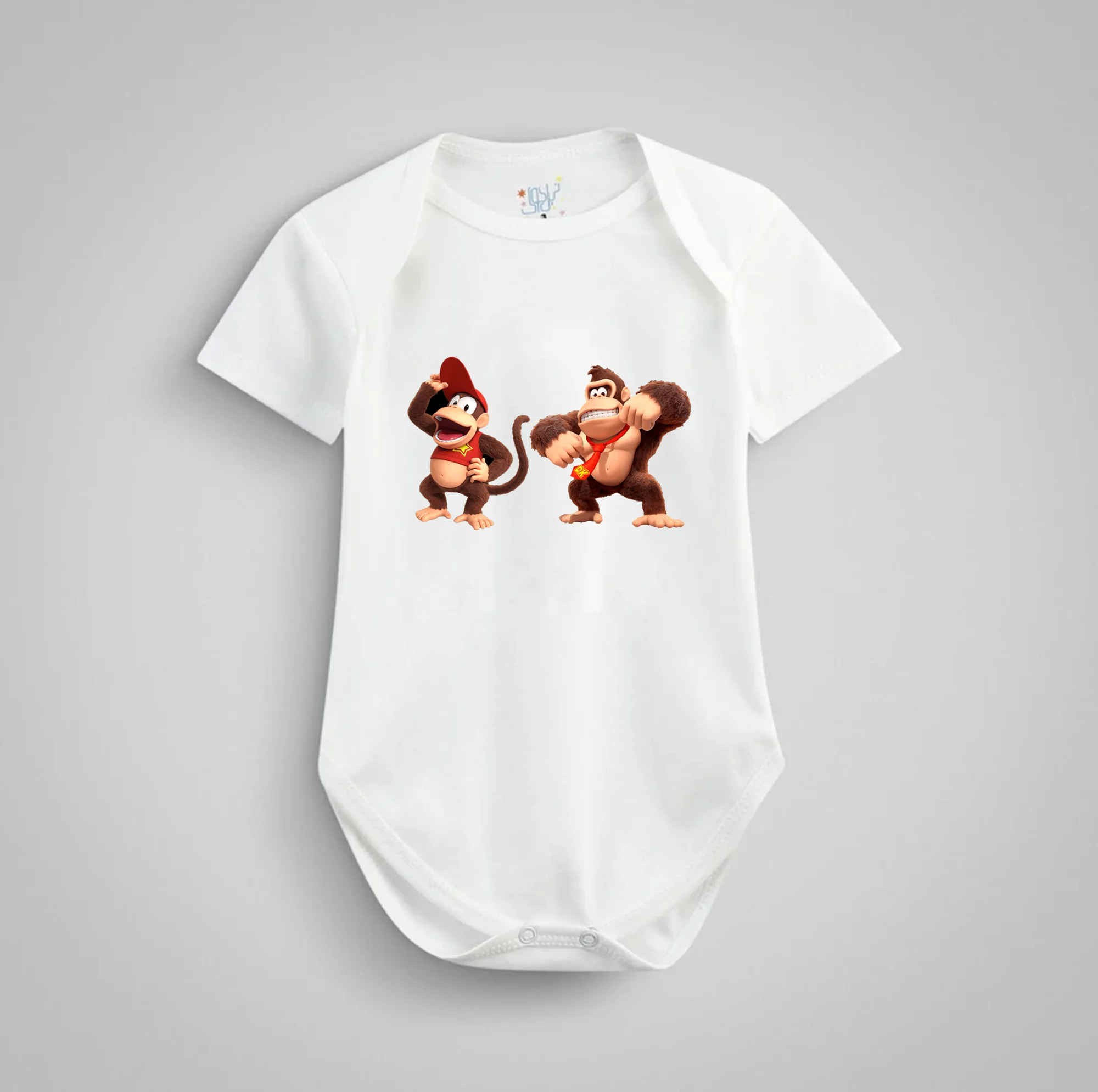 بادی آستین کوتاه نوزادی نیل کوک مدل Mario & Kong مجموعه 3 عددی