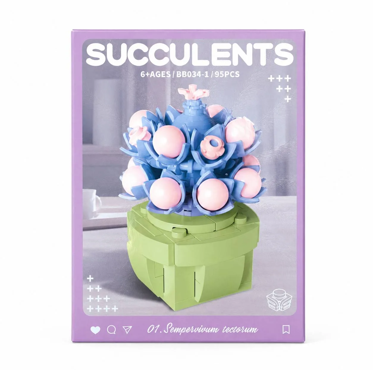ساختنی 95 تکه مدل گل SEMPERVIVUM TECTORUM