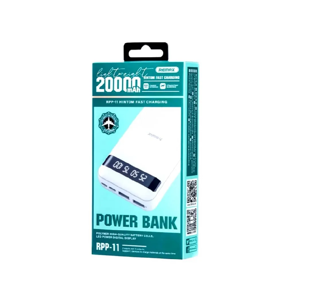 پاوربانک ریمکس مدل RPP 11 ظرفیت 20000 میلی آمپر ساعت