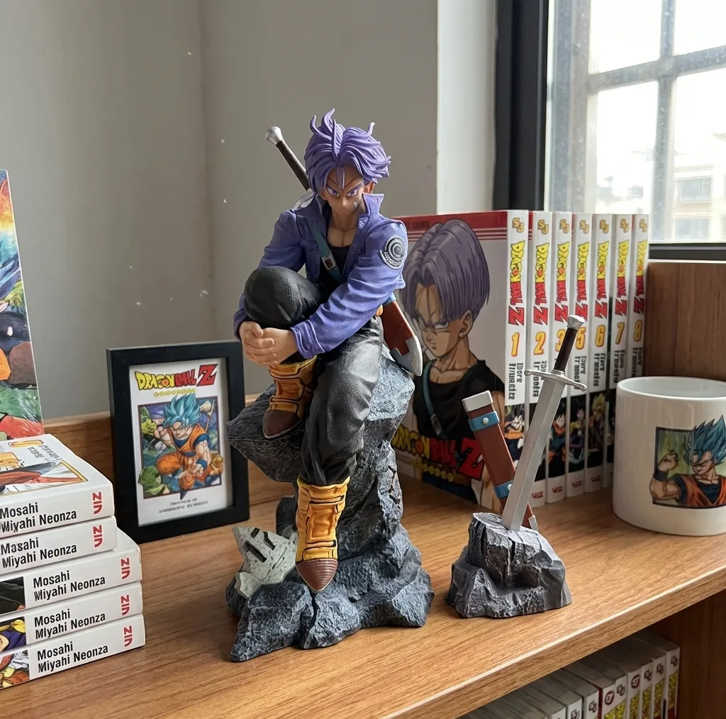 فیگور مدل Future Trunks، مناسب بزرگسالان، با ارتفاع 27 سانتیمتر، بدنه ABS و بدون ویژگیهای حرکتی
