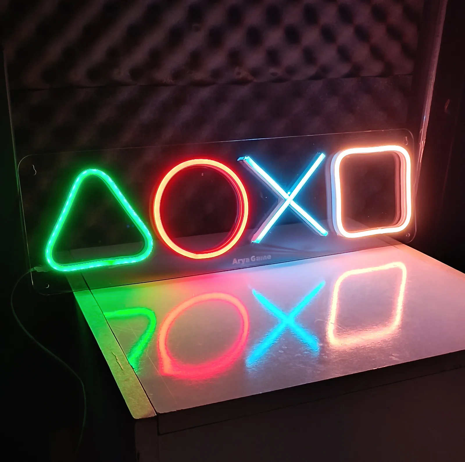 چراغ نئونی طرح آیکون دسته پلی استیشن کد PS45X15
