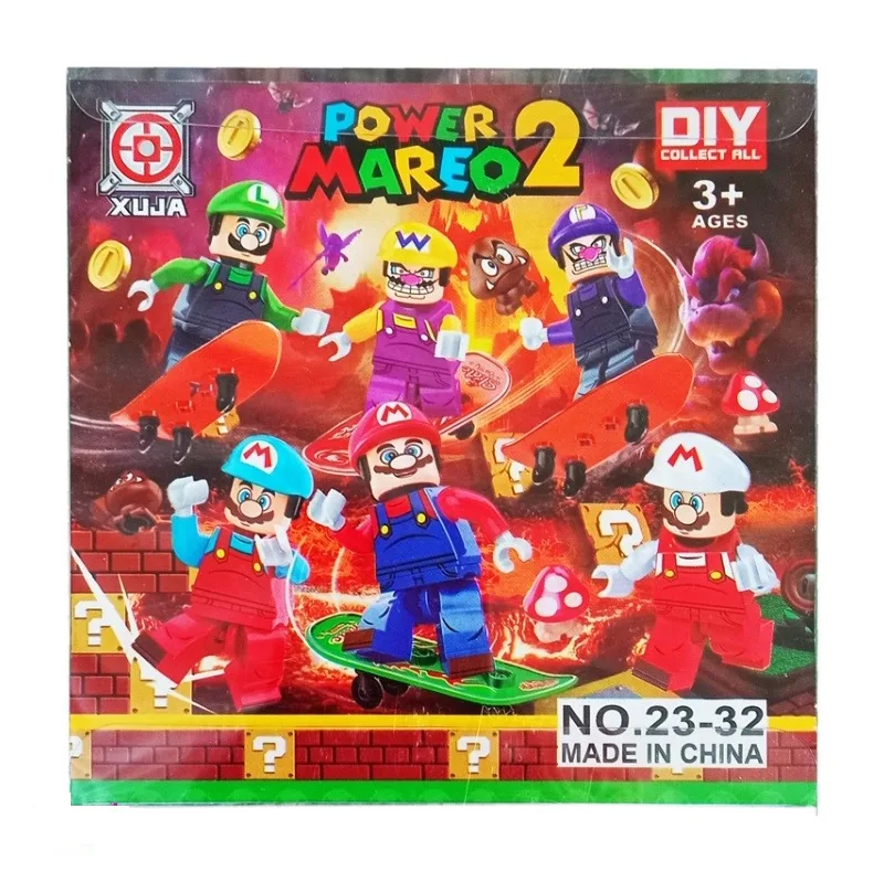 اکشن فیگور طرح ماریو مدل mario 32-23 ارتفاع 8 سانتیمتر مجموعه 6 عددی