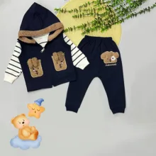 ست 3 تکه لباس نوزادی مدل Happy Dog کد So3